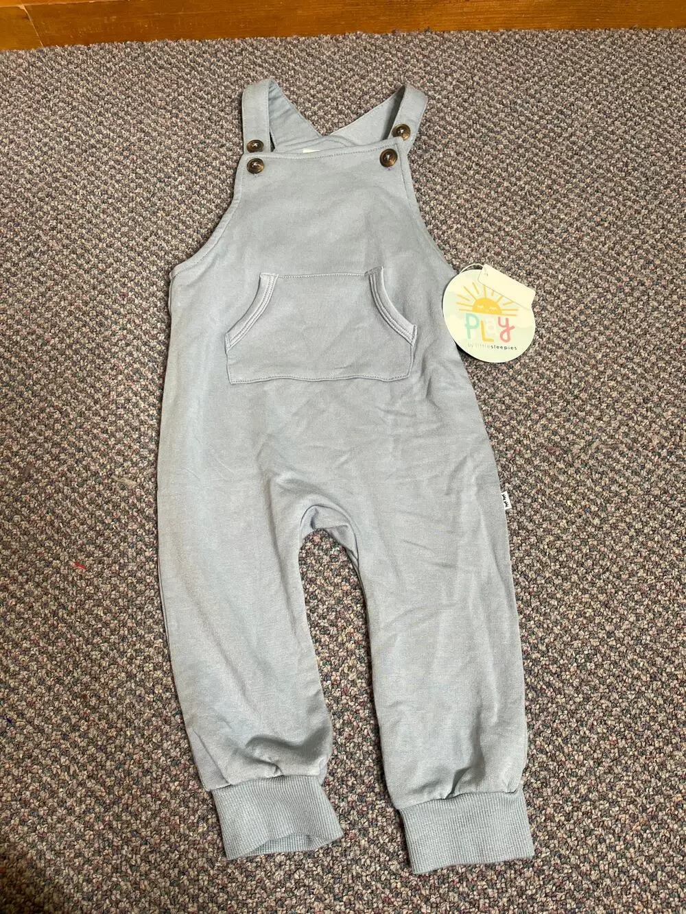 Play by Little Sleepies Overalls in Fog 12-18 monts